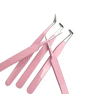 Pince à cils professionnelle en acier inoxydable à pointe lisse pour extensions de cils – Outil d'extension de cils 751 - Product Image 5