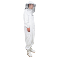 2024 Bestseller USA Witbee BC-1 Professioneller Schutzanzug für Imker mit Schleier und Reißverschluss aus Baumwollmaterial in Weiß/Braun, Einfach zu Montieren