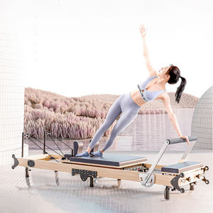 Prix ​​abordable, reformer de Pilates pliable en bois portable pour la maison, machine de yoga pour la musculation - Product Image 1
