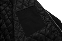 Veste bomber noire pour homme, fermeture éclair, imprimé camouflage, patch brodé, veste streetwear à manches longues, automne-hiver