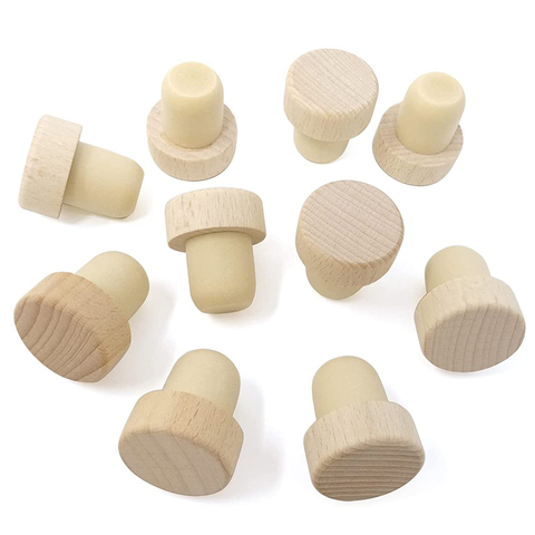 High Quality Bulk Wine Cork Stopper Wooden Wine T-Stoppers Round Cork Lid 750ml Wine Bottle