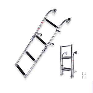 Escalera Marina Plegable de Acero Inoxidable, Antideslizante, Específica para Yates, Accesorios para Barcos, Herrajes para un Fácil Embarque - Product Image 1