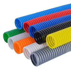 Corrugated Flexible Pipe Colorful Polyethylene Water Hose Flexible Plastic Cable Sleeve Conduit PE PP PA Loom Corrugated Pipe