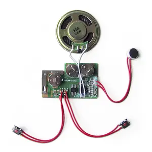 Módulo de grabación de voz humana con mini micrófono, tarjeta de grabación impresa en papel, botón de juguete de felpa de sonido, 30s