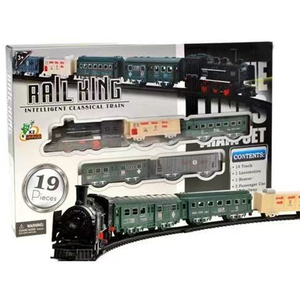 19 Uds. Conjunto de modelo de tren clásico ensamblado simulación de coche de riel eléctrico juguetes para niños - Product Image 1