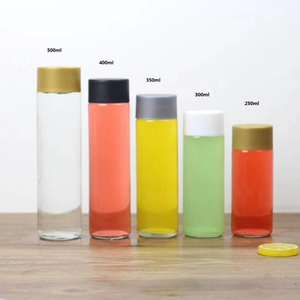 Vente en gros Bouteille d'eau pétillante en <span class=keywords><strong>verre</strong></span> de sport cylindrique de 250ml 350ml 500ml 750ml 16 oz Bouteille de jus en <span class=keywords><strong>verre</strong></span> à eau <span class=keywords><strong>Voss</strong></span> 500ml - Product Image 3