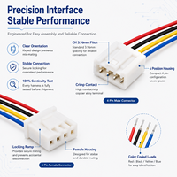 Conector Macho-Hembra de 4 Pines CH de 3.96mm, Cable Eléctrico Multicolor, Conjunto de Cableado para Placa de Control PCB, Directo de Fábrica