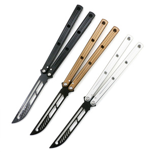 Новое поступление, портативные качели, игрушки для релаксации, авиационная алюминиевая ручка, нож-бабочка, тренировочный нож для кемпинга на открытом воздухе, DIY OEM - Product Image 1