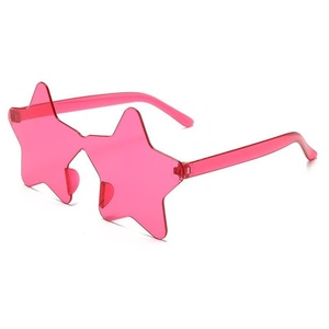 Lunettes de soleil sans monture, lunettes de soleil monobloc, lunettes de soleil colorées en forme de cœur de pêche - Product Image 4