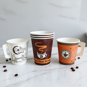 7oz Wholesale High Quality Food Grade Disposable Takeaway Coffee Paper Cups for Tea Hot Drink with Lids - Product Image 1
