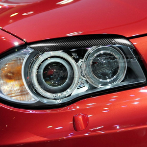 1 par de cubiertas decorativas para faros delanteros de coche, de fibra de carbono real, para BMW E81 E82 E87 E88 128i 135i 2004-2011, accesorios para coche - Product Image 5