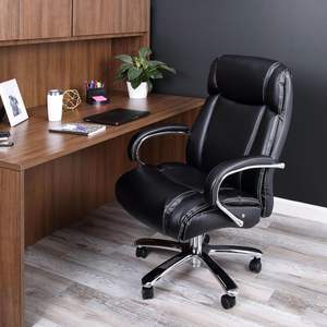 Fauteuil de Direction Ergonomique Alera Maxxis Series Big & Tall en Cuir, Design Moderne, Appuie-tête Réglable, Noir/Chrome-PU, Aluminium, Bois, Fer - Product Image 4