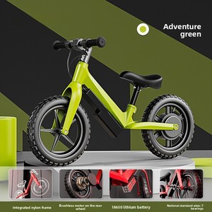 새로운 디자인 12인치 나일론 리튬 배터리 전기 어린이 자전거 24V 2.6Ah 100W 브러시리스 모터 최고 속도 13-15km/h 페달 없이 타기 - Product Image 2