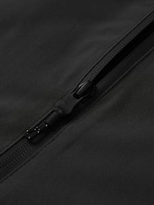 Chaqueta con Capucha para Hombre, Negra, Sólida, de Tejido Softshell, con Cierre de Cremallera, Impermeable, Resistente al Viento, Transpirable, para Todas las Estaciones, Uso en Exteriores, Corte Regular - Product Image 4