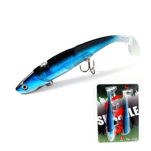 Señuelo VIB de doble cola en T de 30g, cebo de lanzamiento largo de 12cm con anzuelo VMC y cabeza plomada para pesca de lubina, pez <span class=keywords><strong>piedra</strong></span> y grouper. - Product Image 1