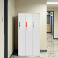 CHNSMILE Armoire de rangement métallique portable moderne à 3 portes détachables avec serrure pour salle de sport, appartement, école et bagages