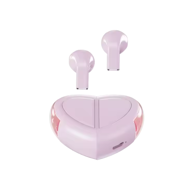 TWS Heart Shaped Wireless Earbuds Creative Headphones Hi-Fi Sound Headsets Creative TWS Earphone Driving Bluetooth Earbuds