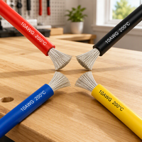 Fil de silicone super flexible 2 4 6 8 10 AWG, cuivre étamé torsadé de 0,08 mm, résistant à la chaleur 200°C, pour appareils électroménagers