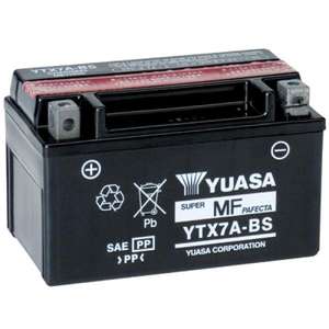 Nouvelle batterie de moto Yuasa YTX7A-BS 12V 6Ah 72Wh Super MF sans entretien - Product Image 1