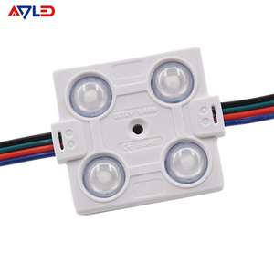 DC12V SMD5050 ไฟสีเต็มรูปแบบ 4 ชิป ไฟแบ็คไลท์ RGB สำหรับภายนอกอาคาร กันน้ำ 1.44W โมดูล LED ป้ายโฆษณาแบบฉีดพลาสติกทรงสี่เหลี่ยม IP67 - Product Image 1