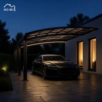 Kit de carport en aluminium HESIWEI, toit plat, design contemporain, capacité de stationnement multi-véhicules pour propriétés résidentielles
