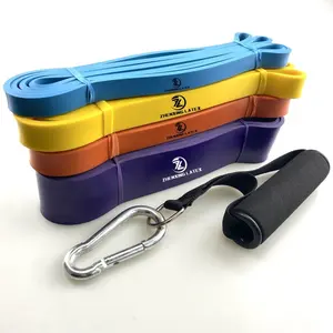 Pilates Yoga Strength Training Physiotherapy Rehabilitation Premium Quality Fitness Bands Colorful Exercise Bands Purple Yellow