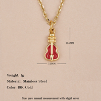 Mode 18K Or Émail Coeur Donut Pendentif Étanche Personnalisé En Acier Inoxydable Guitare Ours Alien Pendentif Collier pour Hommes