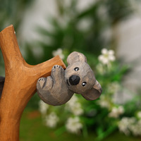 Décoration de bureau rustique en bois massif, motif koala mère et enfant, amovible, personnalisable, pour l'exportation