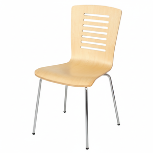 เก้าอี้รับประทานอาหารแบบวางซ้อนได้ทำจากไม้ที่ทันสมัยสำหรับใช้ในห้องครัวและรับประทานอาหาร - Product Image 1