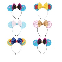 Bandeaux assortis, imprimé léopard, broderie de dessin animé pour enfant, 12 pièces, boucles d'oreilles mignonnes des deux côtés, déguisement de fête, bandeau
