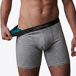 OEM Underwear Custom Logo Long Leg Cotton Contrast Inner Lining Waistband Sustainable REACH Certified <strong>Men's</strong> Briefs &amp; <strong>Boxers</strong> - Product Image 1