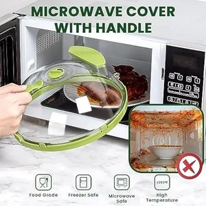 Couvercle anti-éclaboussures pour micro-ondes avec poignée et boîte de rangement de l'eau-Gadget de cuisine efficace pour la protection des aliments contre les micro-ondes - Product Image 5