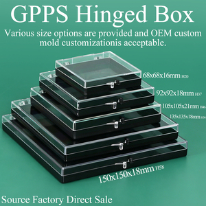 SUNSHING OEM ODM Caja de Plástico Rígido Transparente con Bisagras, Caja Cuadrada de Estireno para Exhibición de Especímenes, Caja de Almacenamiento, Cajas de Acrílico para Exhibición de Minerales - Product Image 1