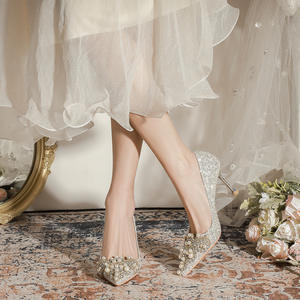 Zapatos de Mujer Antideslizantes con Cordones, de Tacón Bajo y Alto, con Punta Puntiaguda, Estilo Sexy para Banquete, Zapatos de Moda - Product Image 2