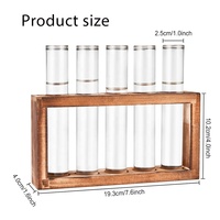 Station de propagation de plantes en verre de bureau de ferme avec 5 tubes à essai pour plantes hydroponiques support bureau décoration de la maison