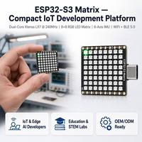 Kit de développement ESP32-S3 Mini avec matrice LED RGB WS2812 8x8, gyroscope IMU 6 axes, accéléromètre, WiFi BLE 5.0