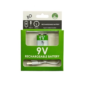 Pile alcaline rechargeable 9V AA 9 Volts USB Multimètre Détecteur de fumée Cylindrique 6F22 Lampe torche - Product Image 6