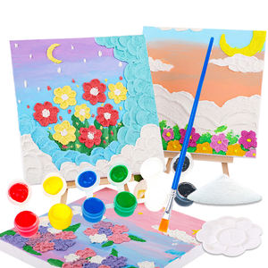 DIY çiçek doku boyama DIY akrilik kuvars kum desen ile boyama kiti tuval çerçeve - Product Image 1