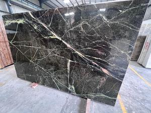 Lujo moderno verde lluvia bosque mármol piedra Natural losa pulida para suelo encimera aplicación disponible precio a granel - Product Image 6