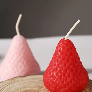 Vela Aromática con Forma de Fresa, Novedosa, de Cera de Parafina, Simulación de Fruta, para Regalo de Cumpleaños o Accesorios - Product Image 5