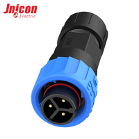 Connecteur étanche M16 3 broches à verrouillage par poussée 10A 300V IP67, ensemble prise mâle et femelle pour système solaire