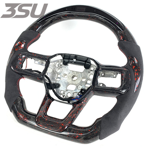 Volant sport en fibre de carbone brillant pour <span class=keywords><strong>Ford</strong></span> <span class=keywords><strong>Mustang</strong></span> <span class=keywords><strong>GT</strong></span> 350 <span class=keywords><strong>500</strong></span>, intérieur 2024-2026, volant forgé - Product Image 2