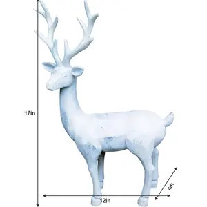 JiXin – Figurines de décoration moderne en résine de rennes de noël, OEM ODM, 17 12 pouces de haut, 2 pièces