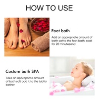 Label Pribadi Rose Petal Bath Salt Jar Kemasan Alami Mewah Kristal Perendaman Garam Mandi Himalaya dengan Bunga