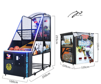 Jeu de basket-ball d'arcade commercial Kaimi en métal, garantie 1 an, à monnayeur, personnalisable en anglais pour divertissement intérieur