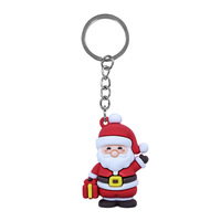 Porte-clés mousqueton de Noël en PVC 3D style Chibi Anime, Père Noël, Bonhomme de neige, Arbre, pour cadeaux de fêtes