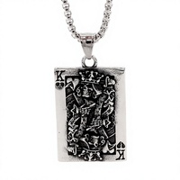 Collana con Ciondolo Teschio Vintage in Fusione a Caldo, Stile Poker, da Uomo, Rock Hip Hop, Miniatura, Catena per Maglione, Accessori Moda - Grande Offerta
