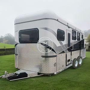 Remorque de transport de chevaux de luxe en fibre de verre pour 3 chevaux, modèle 2025, avec transport mobile de nourriture, norme australienne - Product Image 2