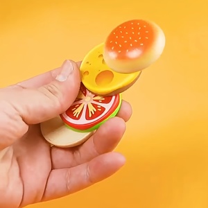 <span class=keywords><strong>Juguete</strong></span> deslizante de dedo de hamburguesa con bollo realista lechuga tomate queso alivio del estrés Fidget para niños y adultos - Product Image 2