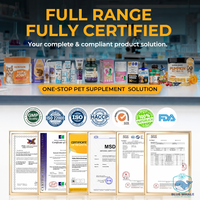 Complément multivitaminé 8-en-1 personnalisé avec logo OEM, naturel, riche en protéines, 120 comprimés à croquer, soutien immunitaire pour chats, chiens et la santé des animaux de compagnie